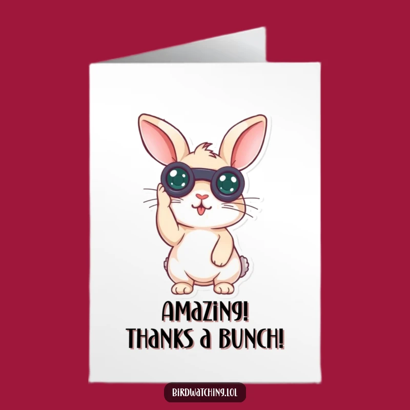 Free Printable Thank You Card: Surprised Rabbit Appreciates Kindness