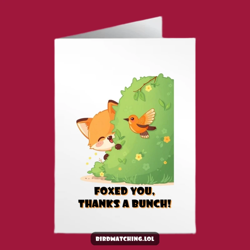 Free Printable Funny Fox Bird Thank You Card - Downloadable Sly Gratitude!