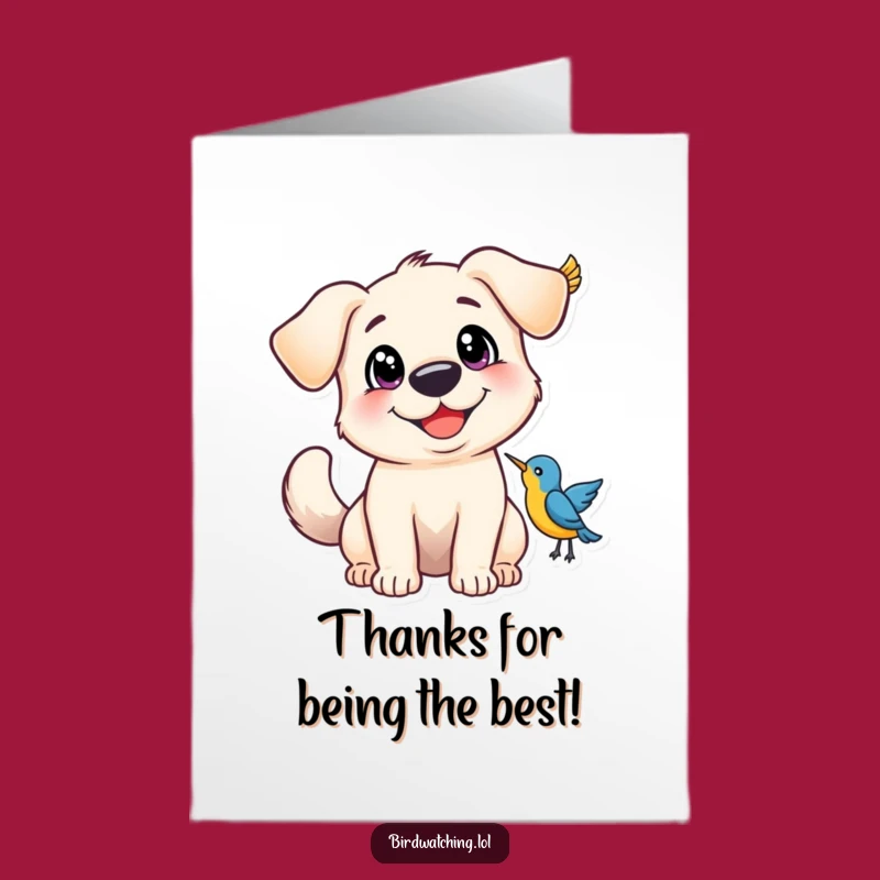 Free Printable Dog Thank You Card: Happy Dog Animal Gratitude Downloadable