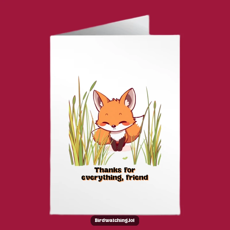 Free Printable Fox Thank You Card: Grateful Humor for a Stealthy Gesture