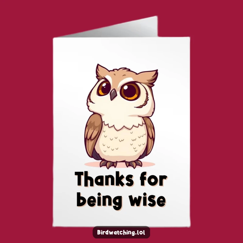Free Printable Thank You Card: Funny Owl Gratitude, Downloadable & Print at Home Appreciation Gift