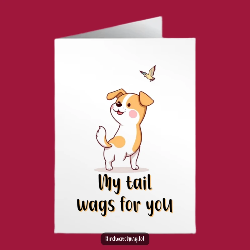 Free Printable Thank You Card: Hopeful Dog's Wagging Thanks
