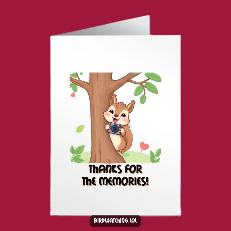 Free Printable Thank You Card Joyful Squirrel Camera Tree Gift