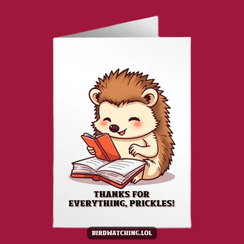 Free Printable Hedgehog Thank You Card: Noting Your Kindness, Downloadable Grateful Greeting