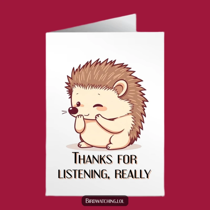 Free Printable Hedgehog Thank You Card: Funny Downloadable Gratitude for Little Things!