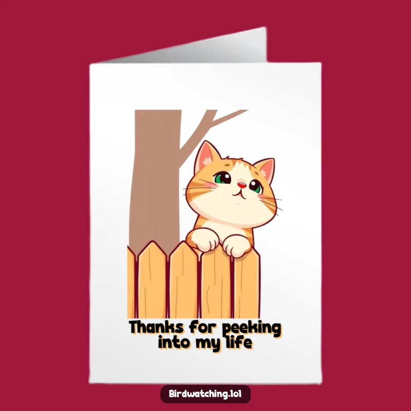 Free Printable Thank You Card: Surprised Cat Neck Stretch - Funny Downloadable Gift