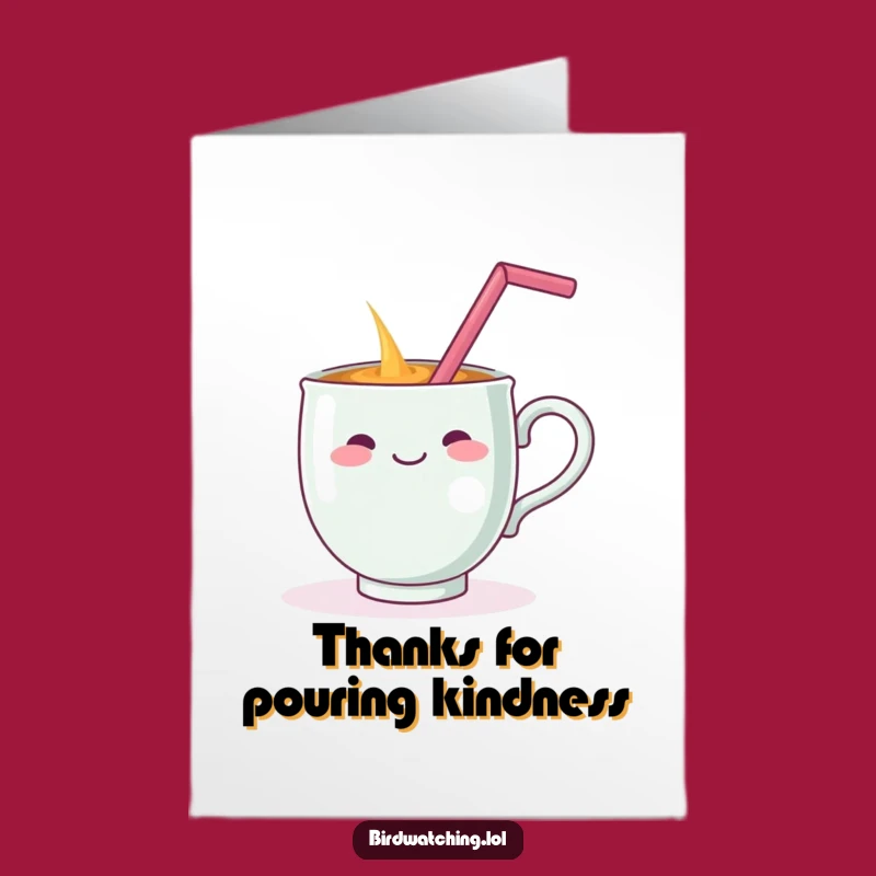 Free Printable Thank You Card: Teacup Spill Funny Downloadable
