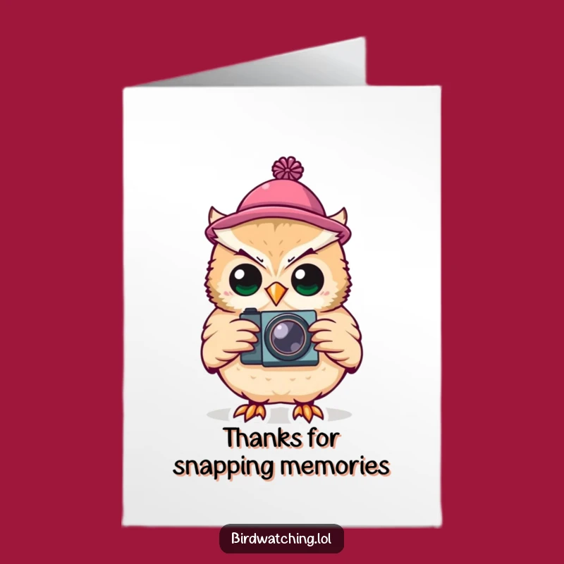 Free Printable Silly Owl Photographer Thank You Card - Funny Downloadable Gift