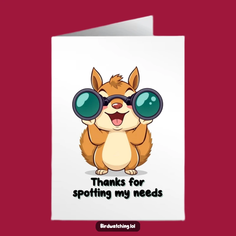 Hilarious Free Printable Thank You Card: Squirrel Binoculars, Downloadable Gift!