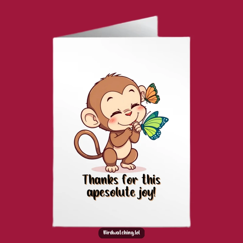 Free Printable Monkey Thank You Card - Playful Downloadable Note for Appreciating Friends