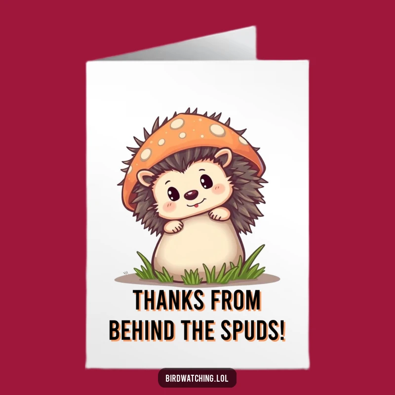 Free Printable Thank You Card: Hedgehog Peek! Express Thanks with Downloadable Charm.