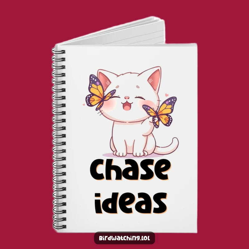 Funny Cat Notebook: Jot Down Fun with a Butterfly Chaser