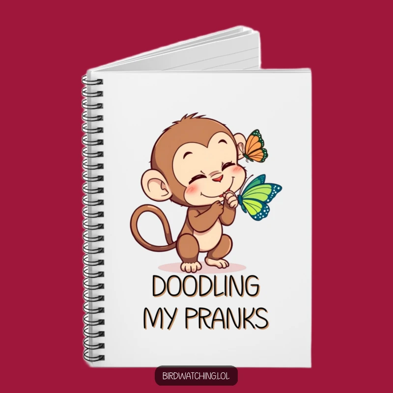Funny Monkey Tickle Notebook: Playful Primate Butterfly Journal for Notes