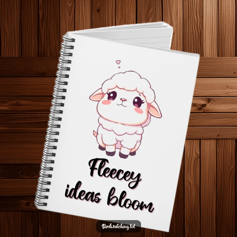 Funny fluffy sheep notebook cover featuring a sheep with a dreamy look, perfect for recording sweet thoughts and lighthearted ideas.