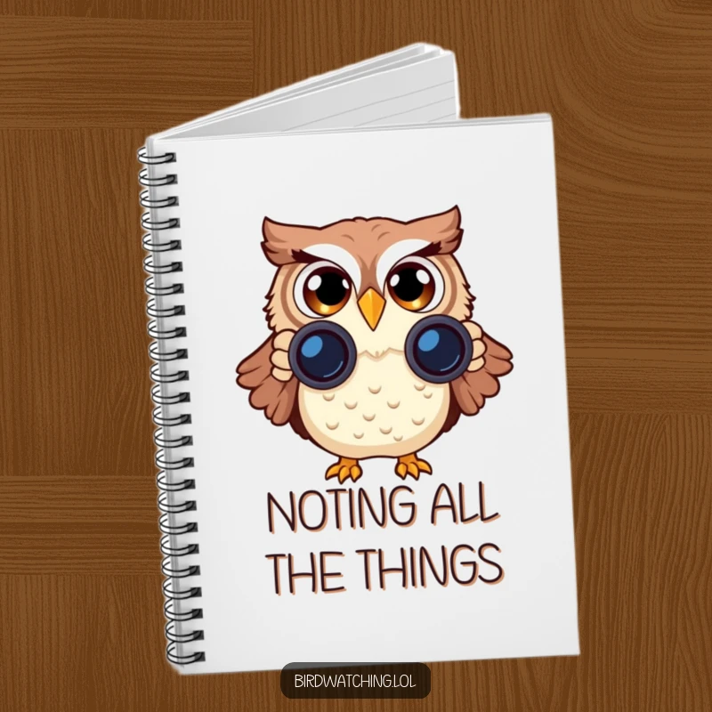 Funny Surprised Owl Notebook: A humorous notebook featuring a surprised owl with binoculars, ideal for jotting down notes and ideas.