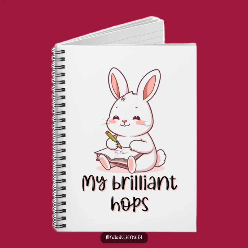 Funny Cheerful Rabbit Notebook, Hilarious Journal for Writers, Creative Gift