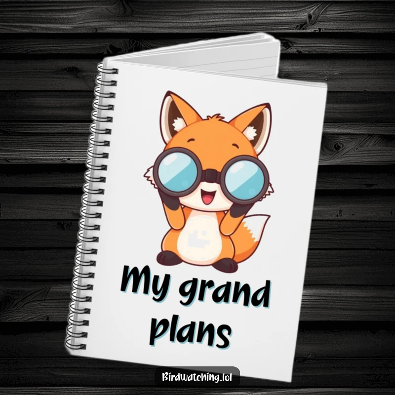 Funny Fox Notebook: A happy fox character using oversized binoculars, ideal for jotting down notes and observations.