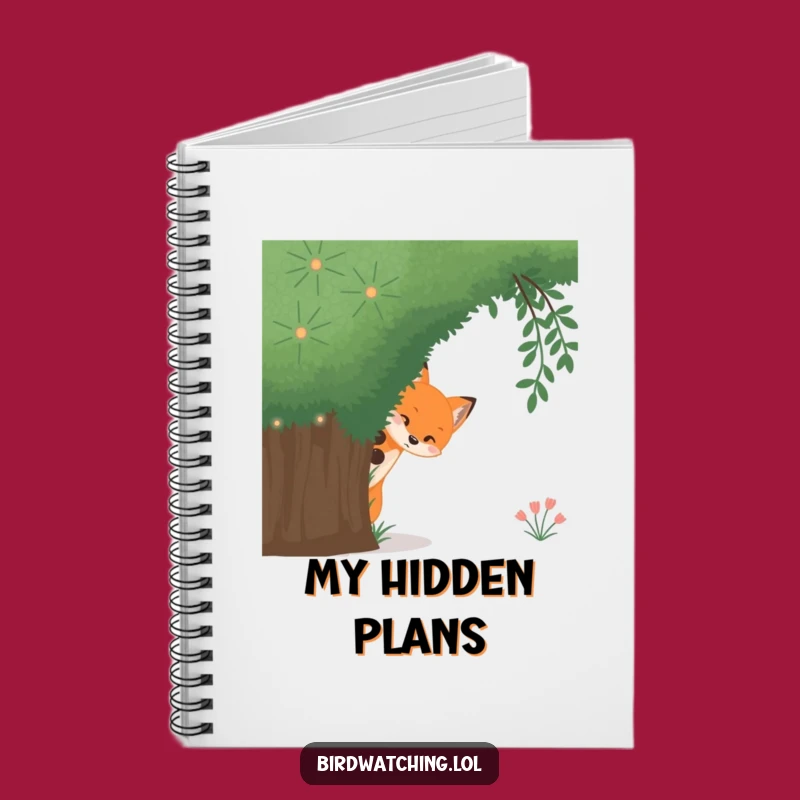 Funny Curious Fox Notebook: Stealthy Bush Peek Journal for Ideas