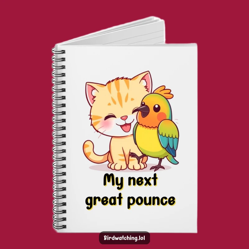 Funny Cat Bird Sneak Notebook: Jot Down Ideas with Feline Humor, Gift