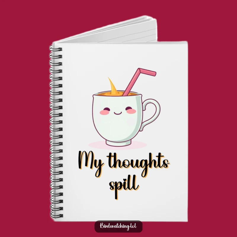 Funny Teacup Spill Notebook - Journal Your Dramatic Moments Gift