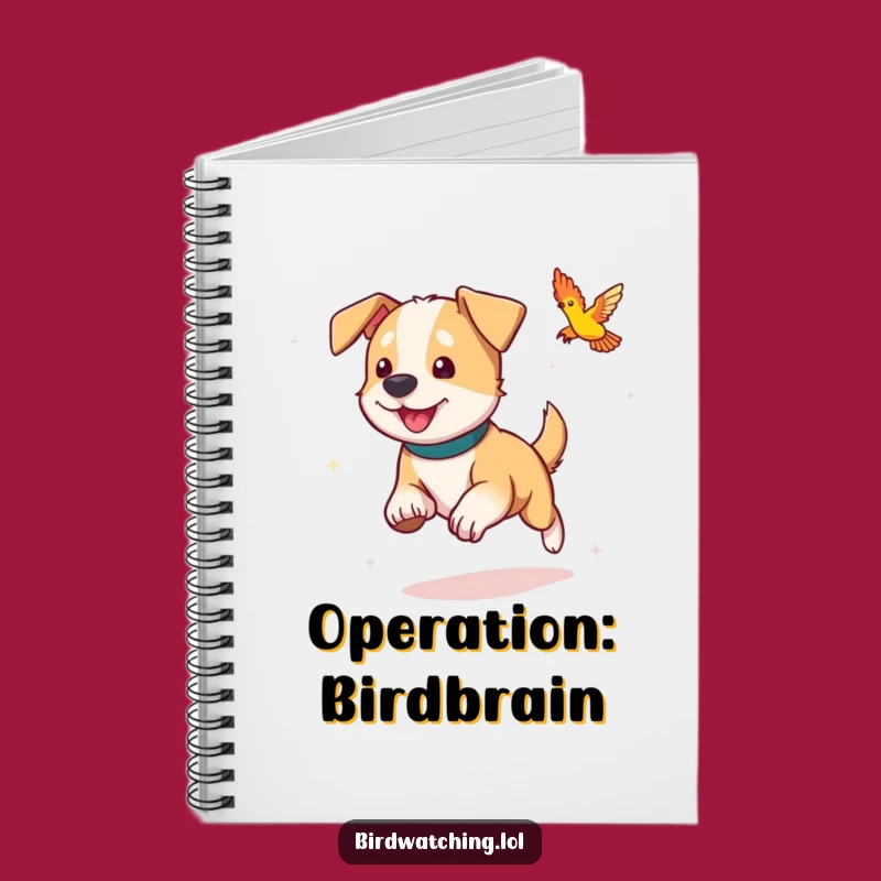 Funny Dog Notebook: Playful Bird Chasing Journal Gift