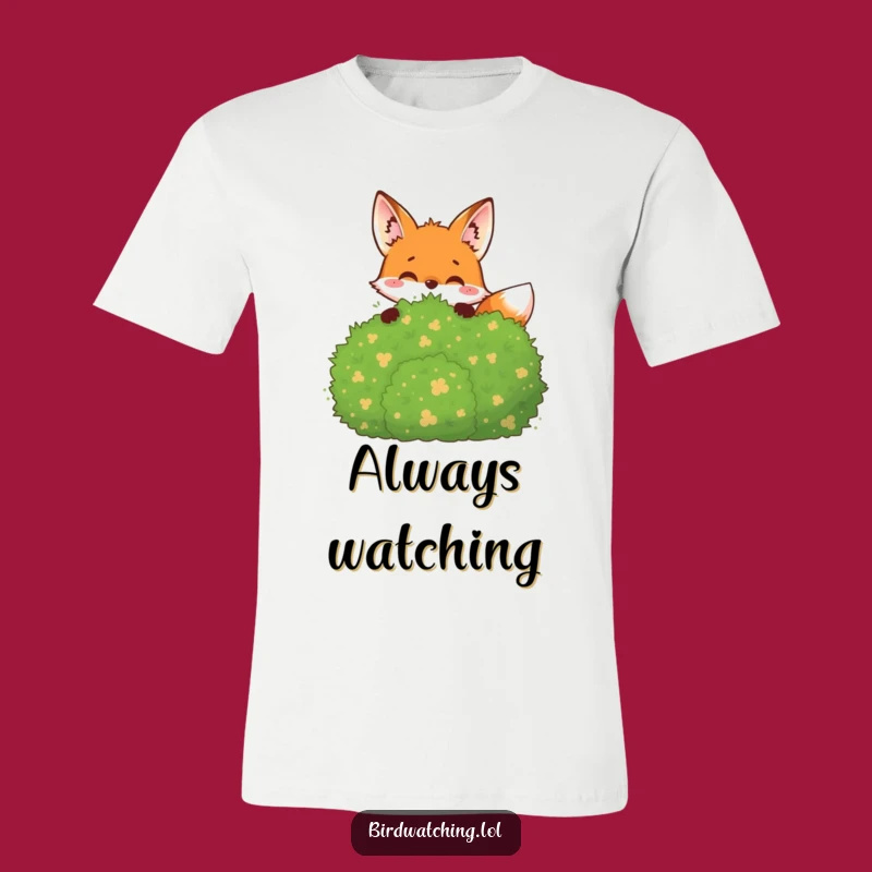 Funny Joyful Fox T-Shirt: Peeking Observer, Playful Animal, Great Gift