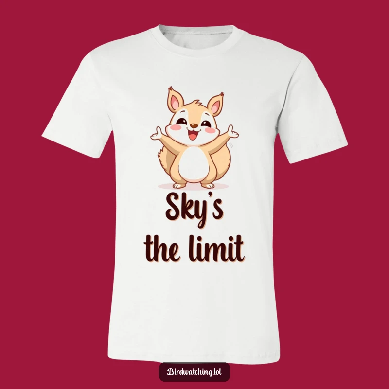 Funny Squirrel T-Shirt: Cheerful Sky Gesture Gift