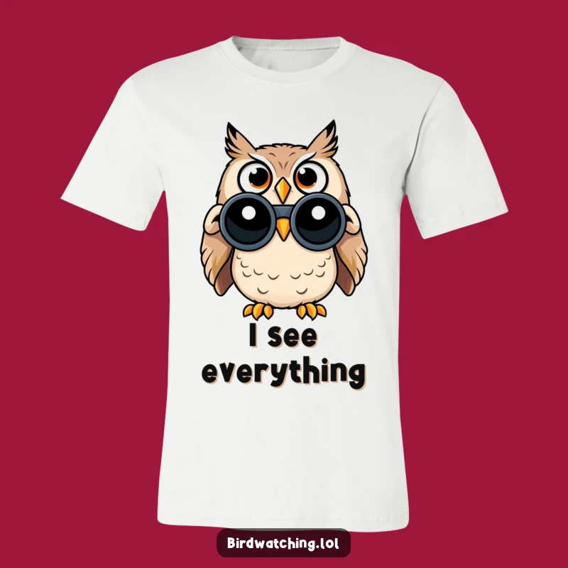 Funny Surprised Owl T-Shirt - Wide-Eyed Birdwatcher Tee for Laughs
