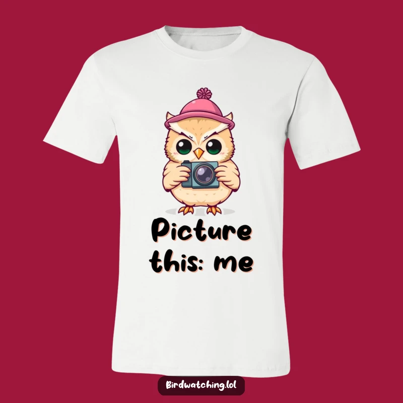 Funny Silly Owl Photographer T-Shirt: Tiny Hat, Camera Fun, Quirky Gift