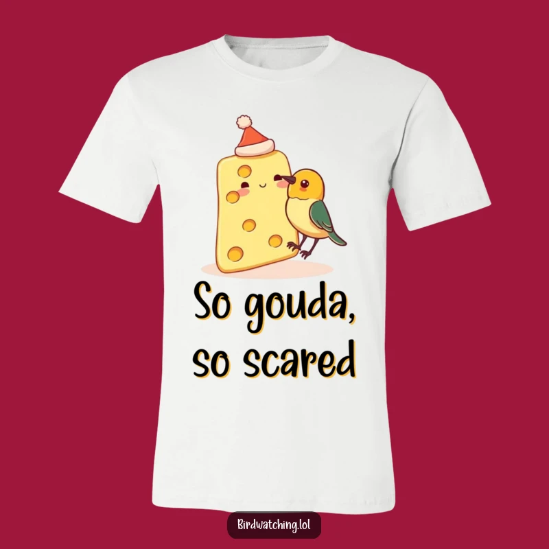 Funny Cheese Hat Peck Tee - Whimsical Food & Bird Humor Gift