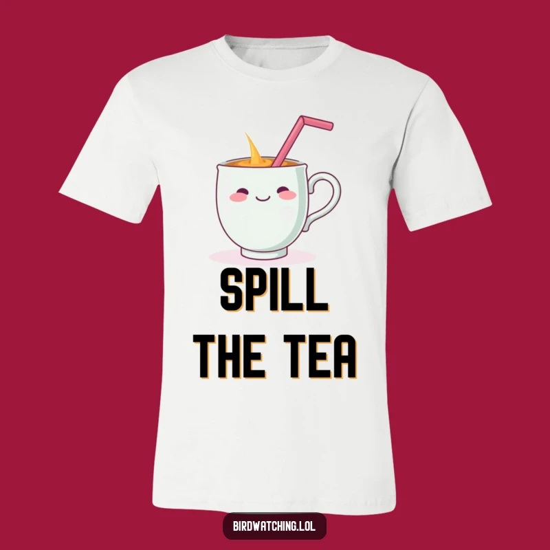 Funny Teacup Spill T-Shirt - Dramatic & Hilarious Drinkware Tee