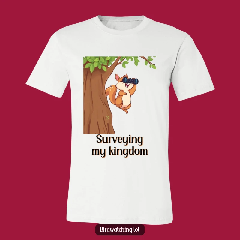 Funny Leaping Squirrel T-Shirt: Energetic Binocular Adventure Graphic Tee