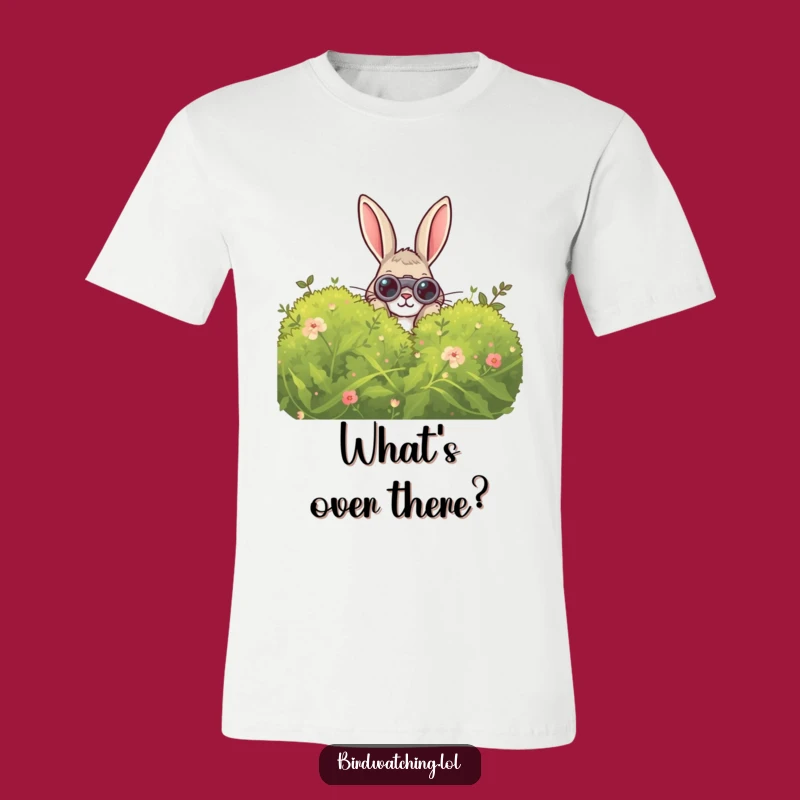 Funny Curious Rabbit T-Shirt: Peeking Binocular Nature Graphic Tee