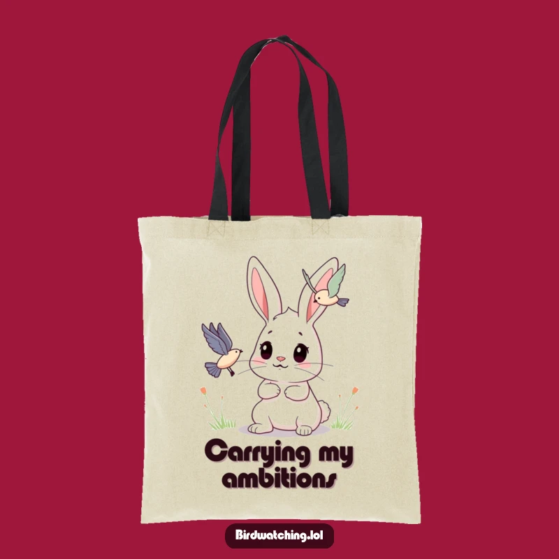 Funny Bunny Tote Bag: Determined Observer, Eco-Friendly Funny Gift Bag
