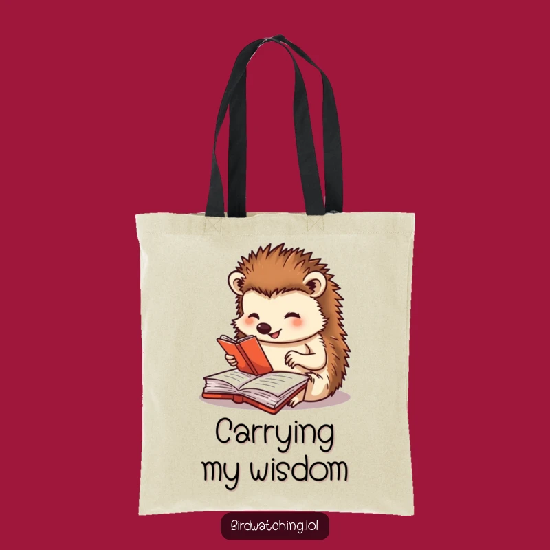 Funny Hedgehog Tote Bag - Carry Your Notes, Humorous Gift