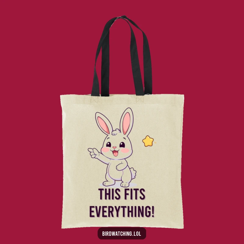Funny Bunny Tote Bag: Whimsical Pointer Design, Practical Funny Gift for Organizers