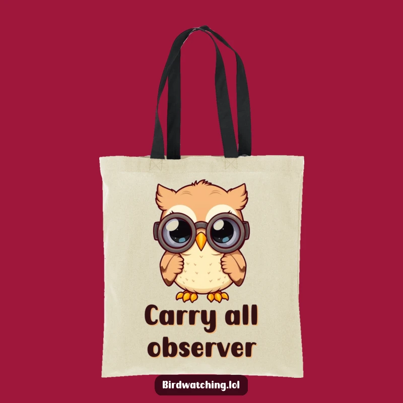 Funny Curious Owl Tote Bag: Wide-Eyed Explorer Art, Eco-Friendly Funny Gift