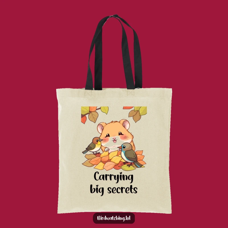Funny Giggling Hamster Tote Bag, Eco-Friendly Woodland Shopping Bag, Perfect Gift