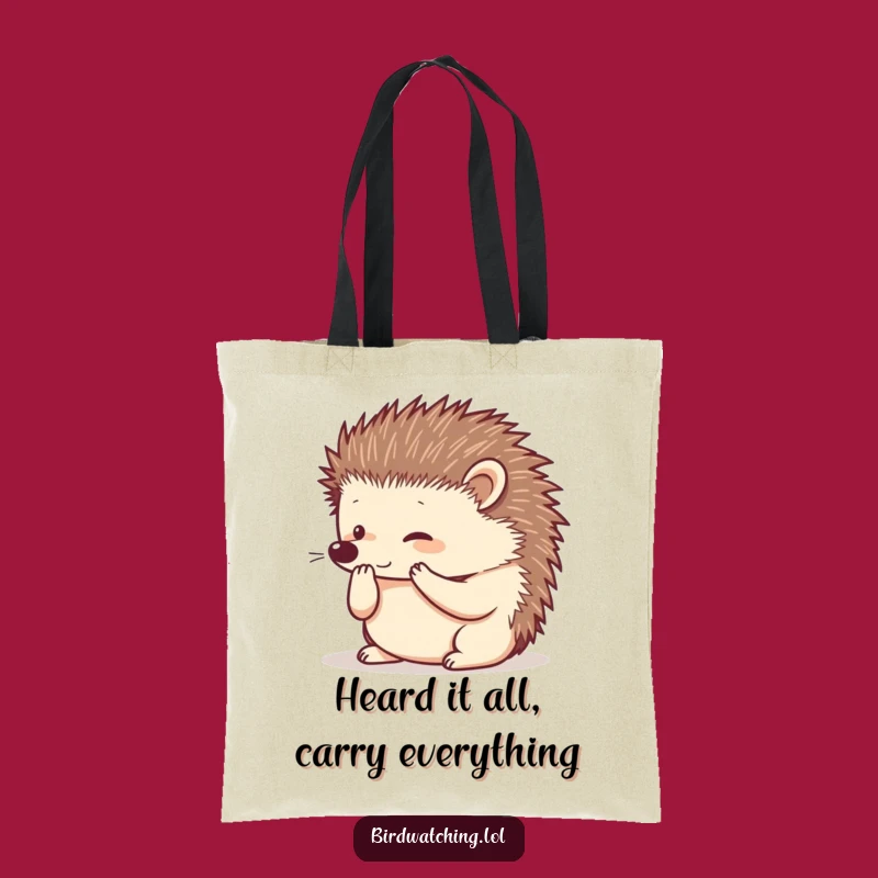 Funny Hedgehog Tote Bag: Carry Your Curiosity in Style, Great Gift!