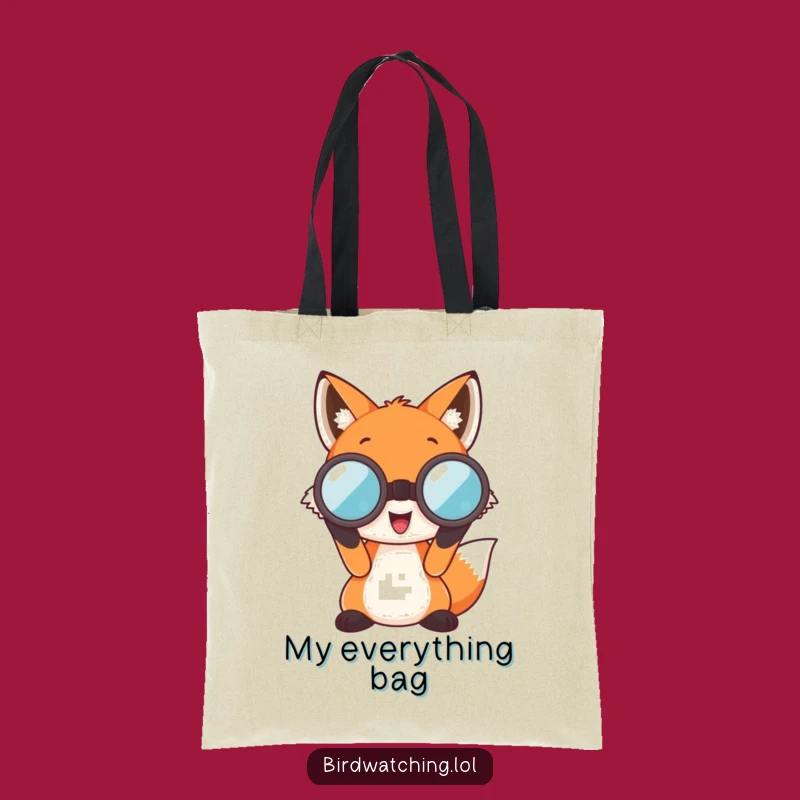 Funny Fox Tote Bag: Adventurous Peeking, Oversized Style, Hilarious Carry-All Gift!