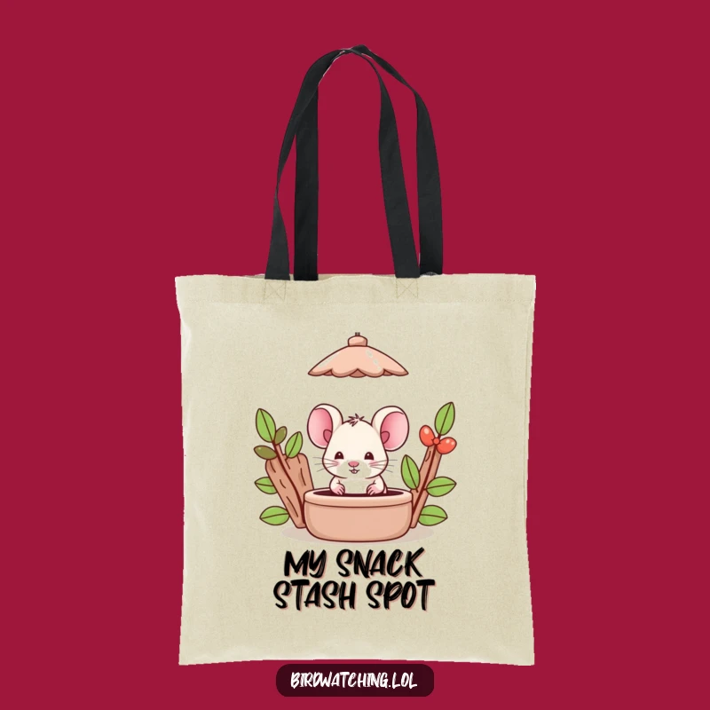 Funny Mouse Tote Bag: Silly Feeder Observer, Eco-Friendly Funny Gift Bag